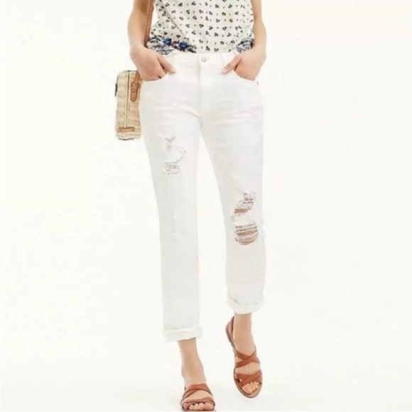 J. Crew Denim - J. Crew Point Sur Slim Broken In Boyfriend Jean Distressed White